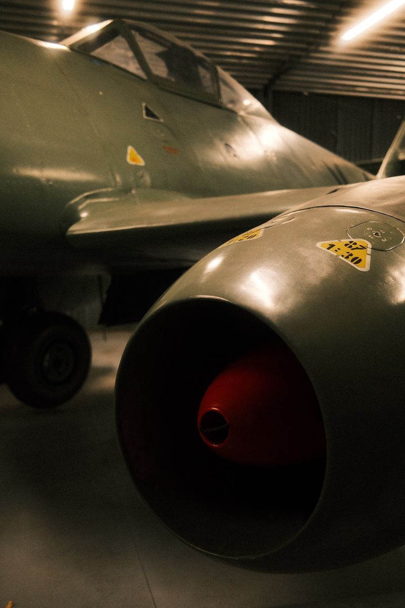 Close-up of a jet engine intake