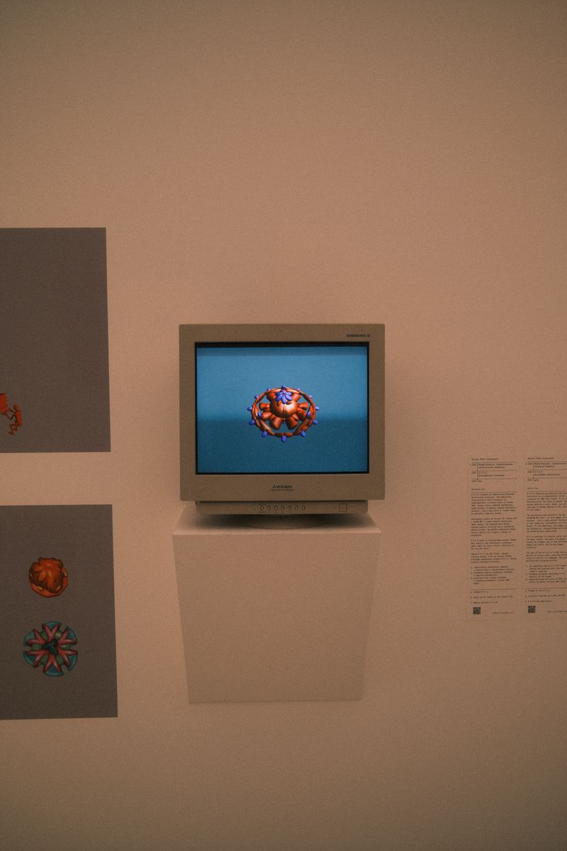 Old CRT monitor on a gallery wall